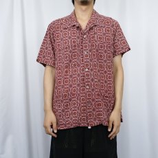 画像2: Battenwear USA製 総柄 コットンオープンカラーシャツ L (2)