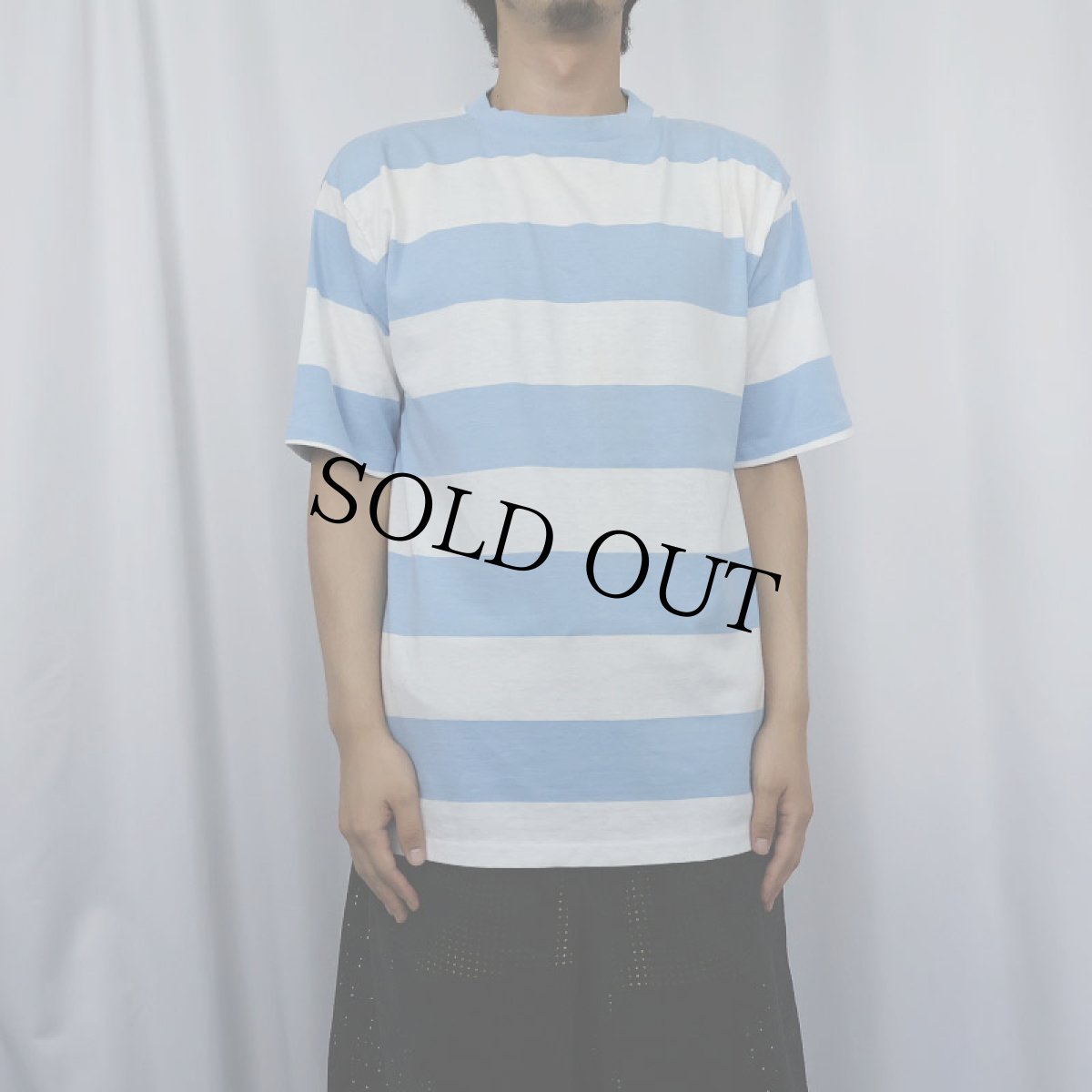 画像2: 90's Mervyn's Men's Collection USA製 ボーダー柄 Tシャツ L (2)