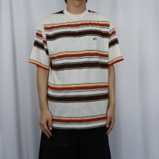 画像2: 80's HANG TEN マルチボーダー柄 Tシャツ XL (2)