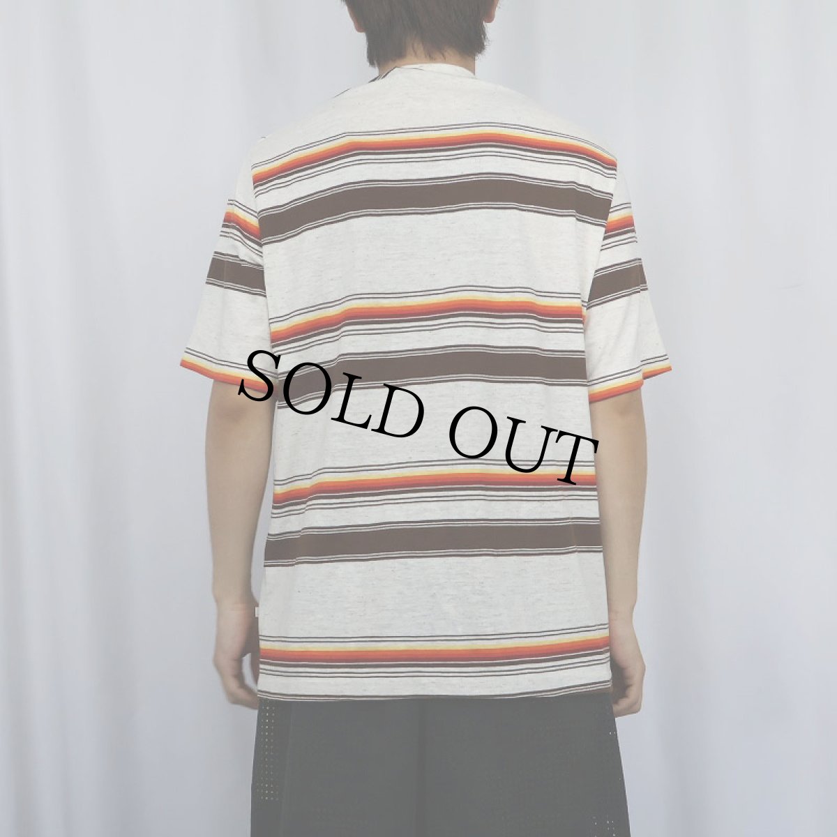 画像3: 80's HANG TEN マルチボーダー柄 Tシャツ XL (3)