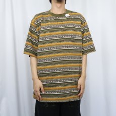 画像2: 90's GOTCHA ボーダー柄 ジャガード織りTシャツ (2)
