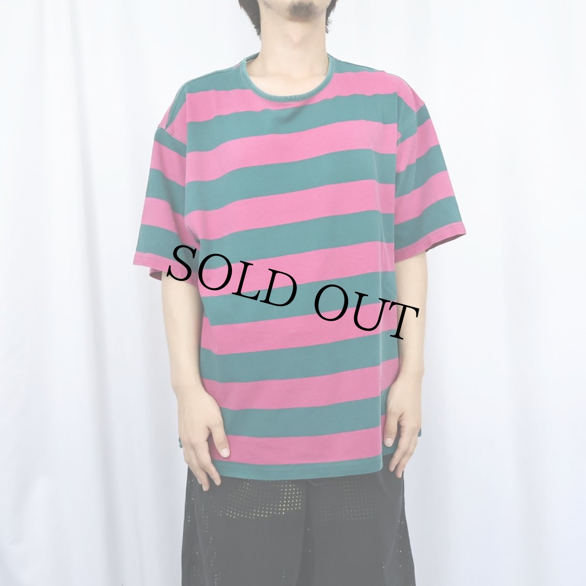 画像2: 90's GAP ボーダー柄 鹿の子Tシャツ L (2)