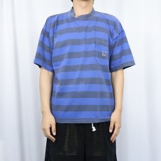 画像2: 90's Quiksilver ボーダー柄 ポケットTシャツ S (2)