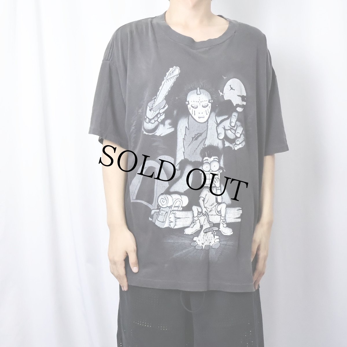 画像2: 90's 13日の金曜日 USA製 "ジェイソン" ホラー映画 キャラクタープリントTシャツ BLACK XL (2)