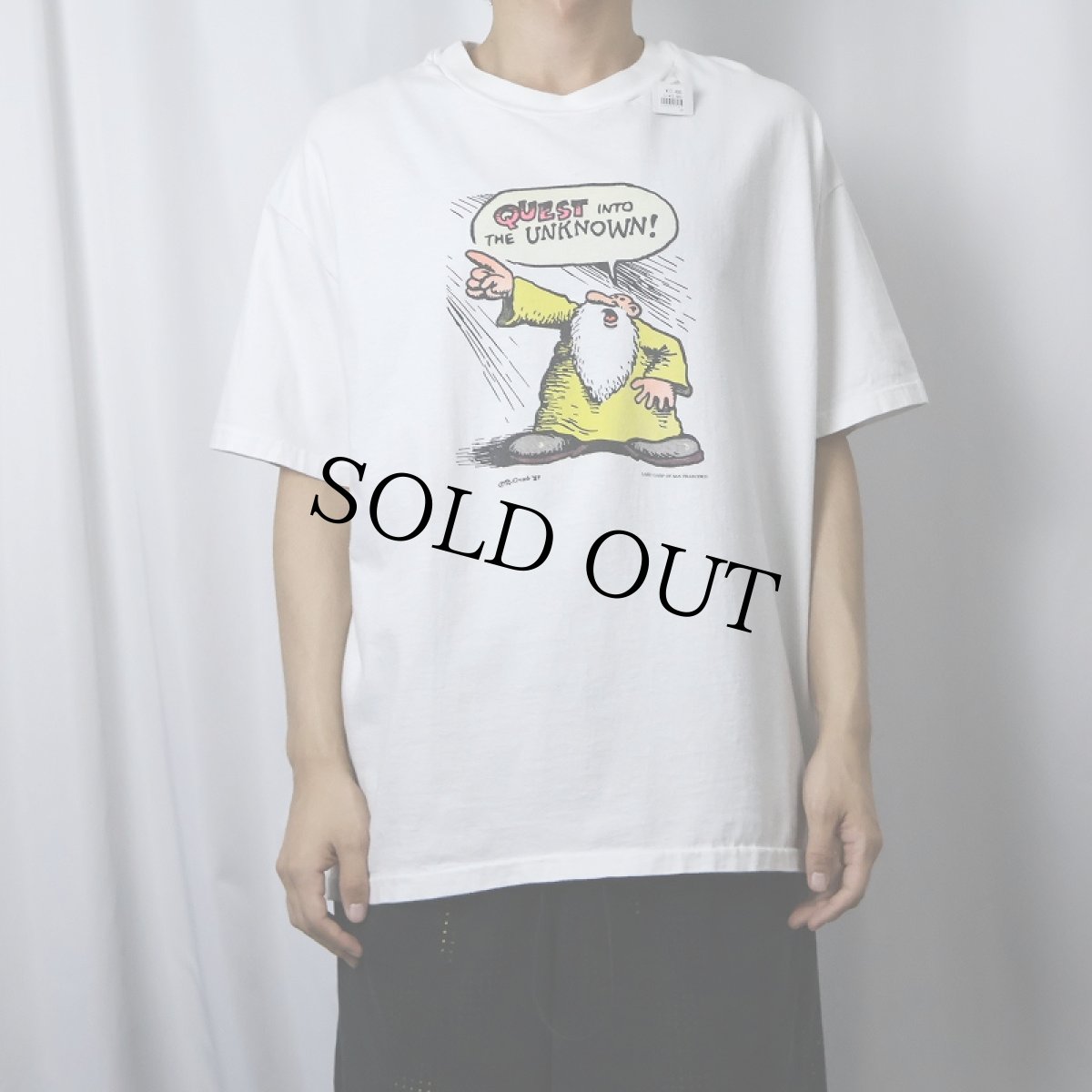 画像2: 90's Robert Crumb USA製 "Quest into the Unknown!" イラストレーター プリントTシャツ XL (2)