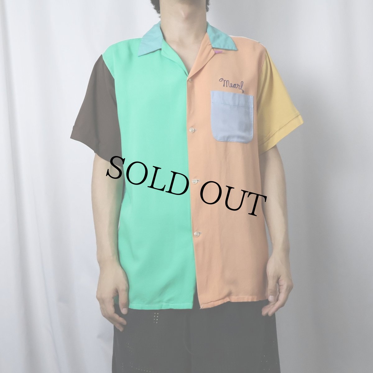 画像3: 50's NAT NAST KRAZY KWILT チェーン刺繍 クレイジーパターン レーヨンボーリングシャツ (3)