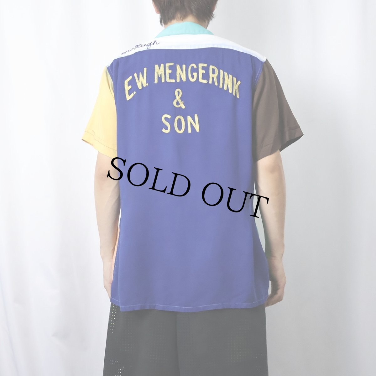 画像4: 50's NAT NAST KRAZY KWILT チェーン刺繍 クレイジーパターン レーヨンボーリングシャツ (4)