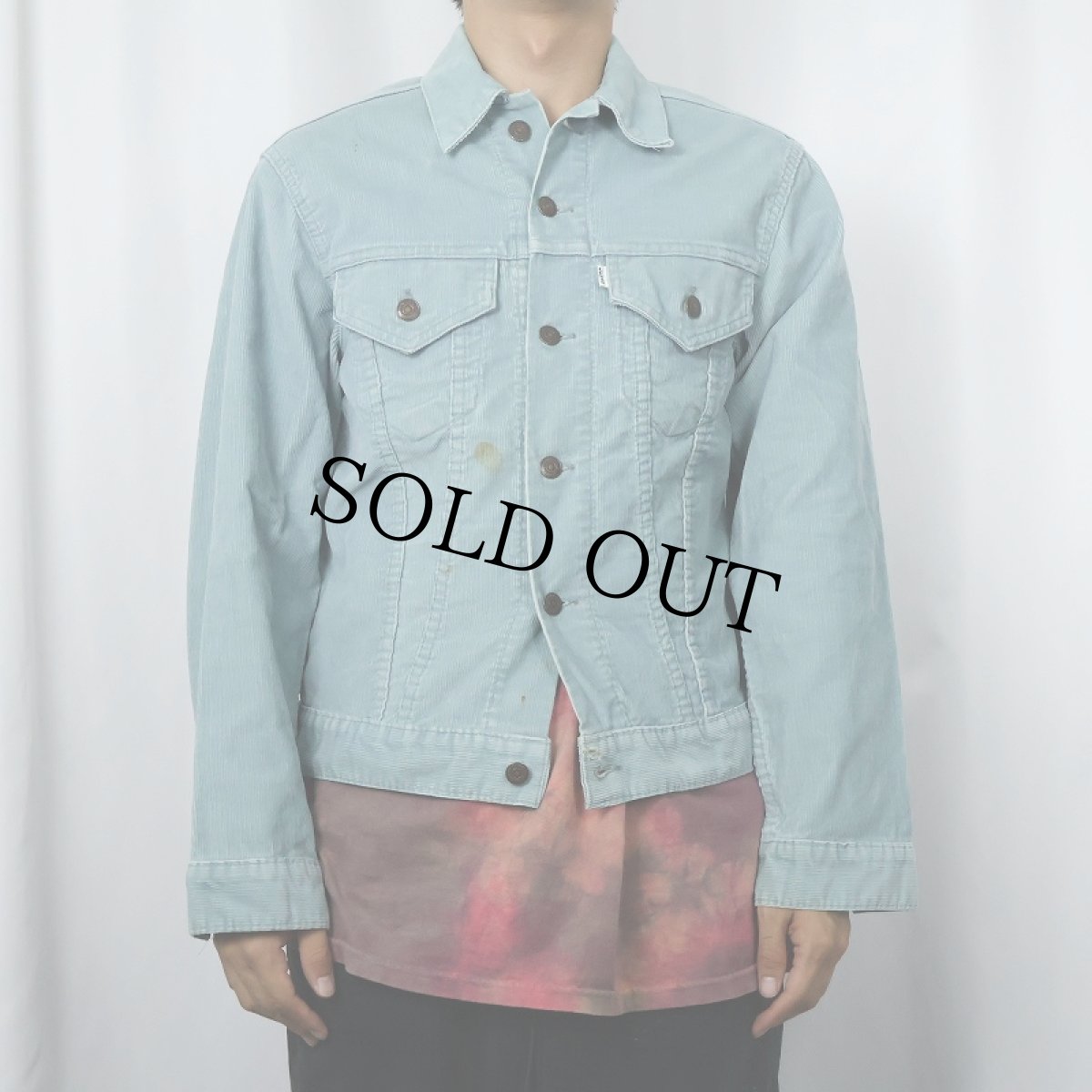 画像2: 70's Levi's 70505 コーデュロイジャケット MINT GREEN SIZE38 (2)