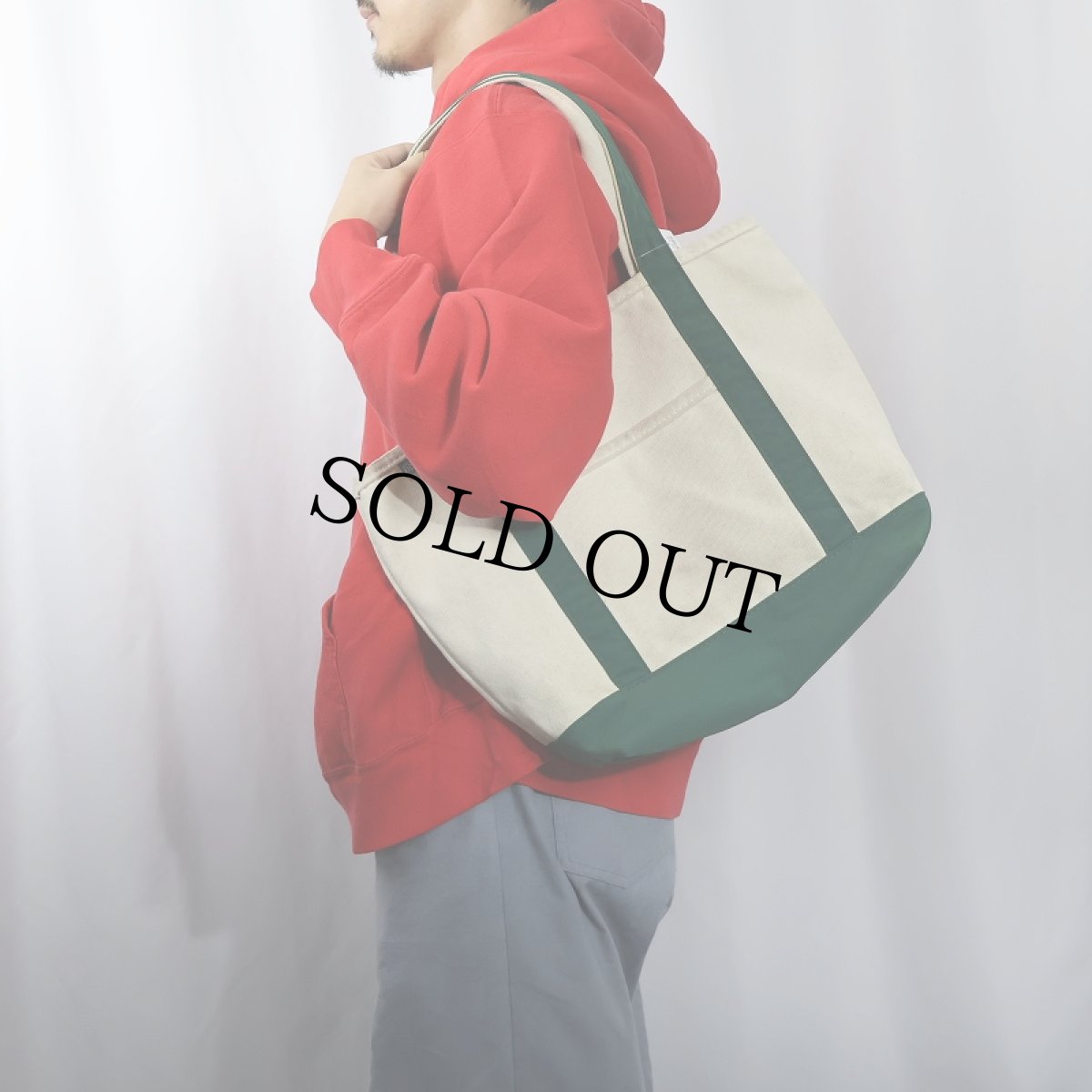 画像2: 90's LANDS' END USA製 キャンバストートバッグ MEDIUM (2)