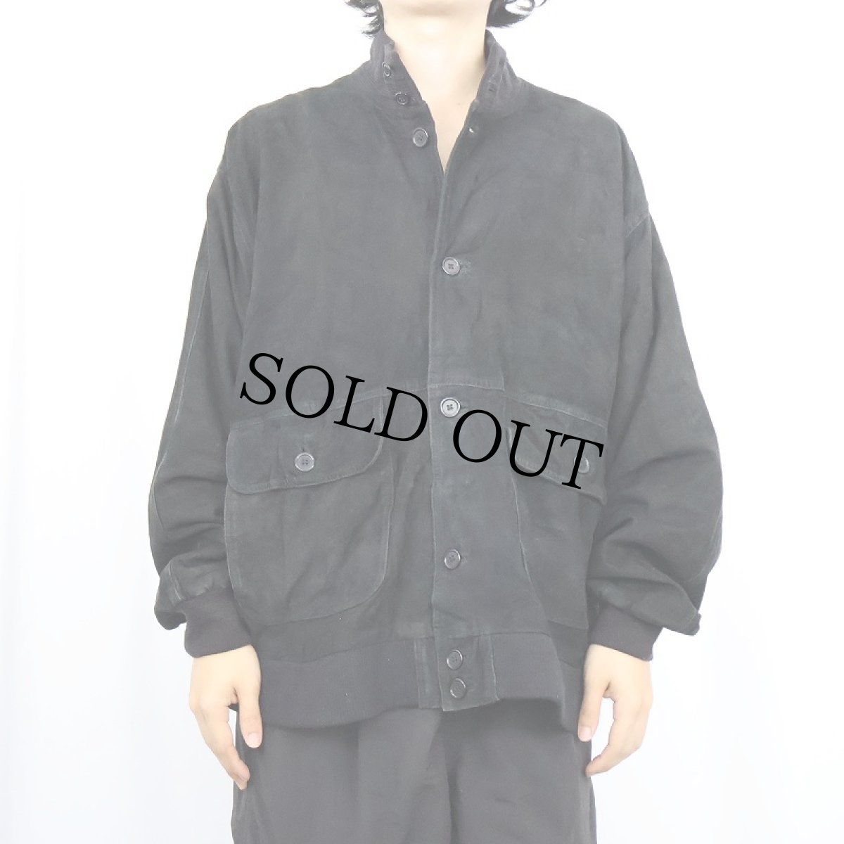 画像2: "A-1 TYPE" スエードレザージャケット BLACK size56 (2)