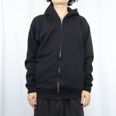 画像2: PLUMA 裏サーマル スウェットジップパーカー BLACK L (2)