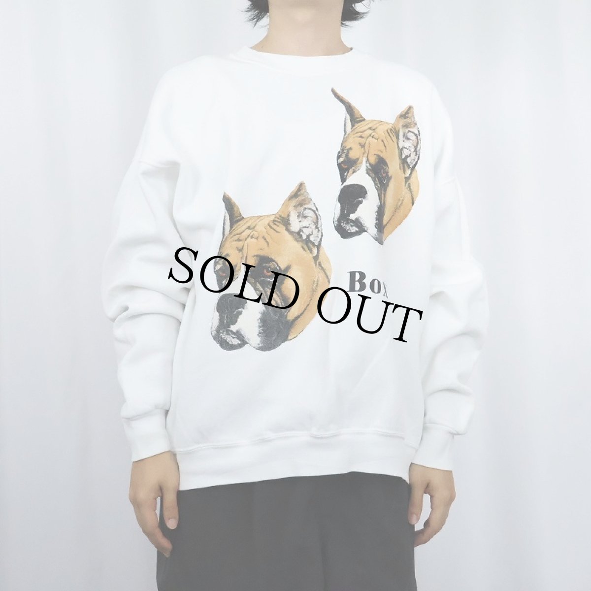 画像2: 90's USA製 "Boxer" 犬プリントスウェット XXL (2)
