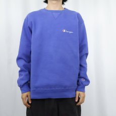 画像2: 80〜90's Champion USA製 青刺繍タグ 中期 前Vロゴ刺繍スウェット XL (2)