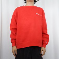 画像2: 80〜90's Champion USA製 青刺繍タグ 中期 前Vロゴ刺繍スウェット L (2)