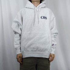 画像3: Champion PREMIUM REVERSE WEAVE "CHS" バックプリント スウェットフーディー L (3)