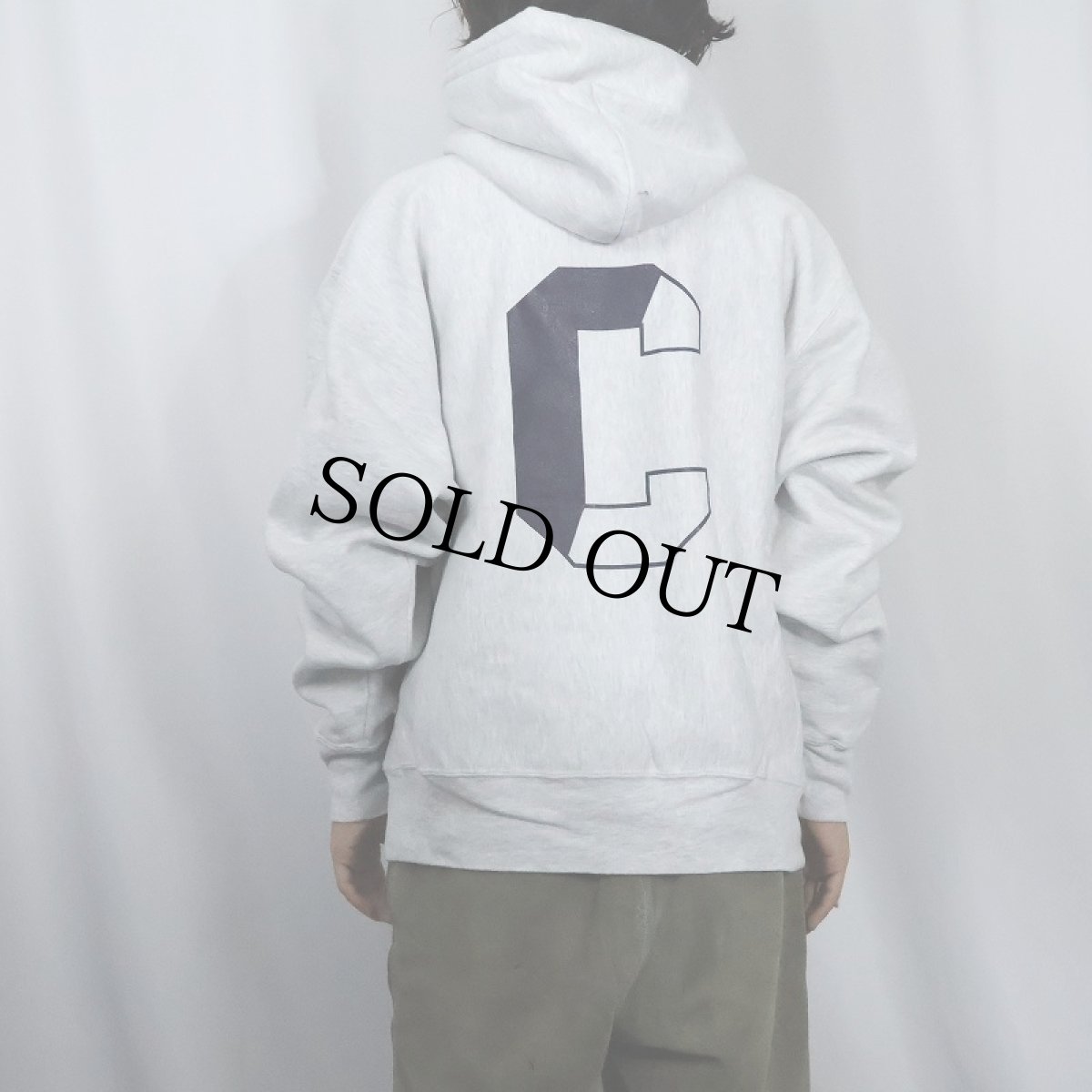 画像4: Champion PREMIUM REVERSE WEAVE "CHS" バックプリント スウェットフーディー L (4)