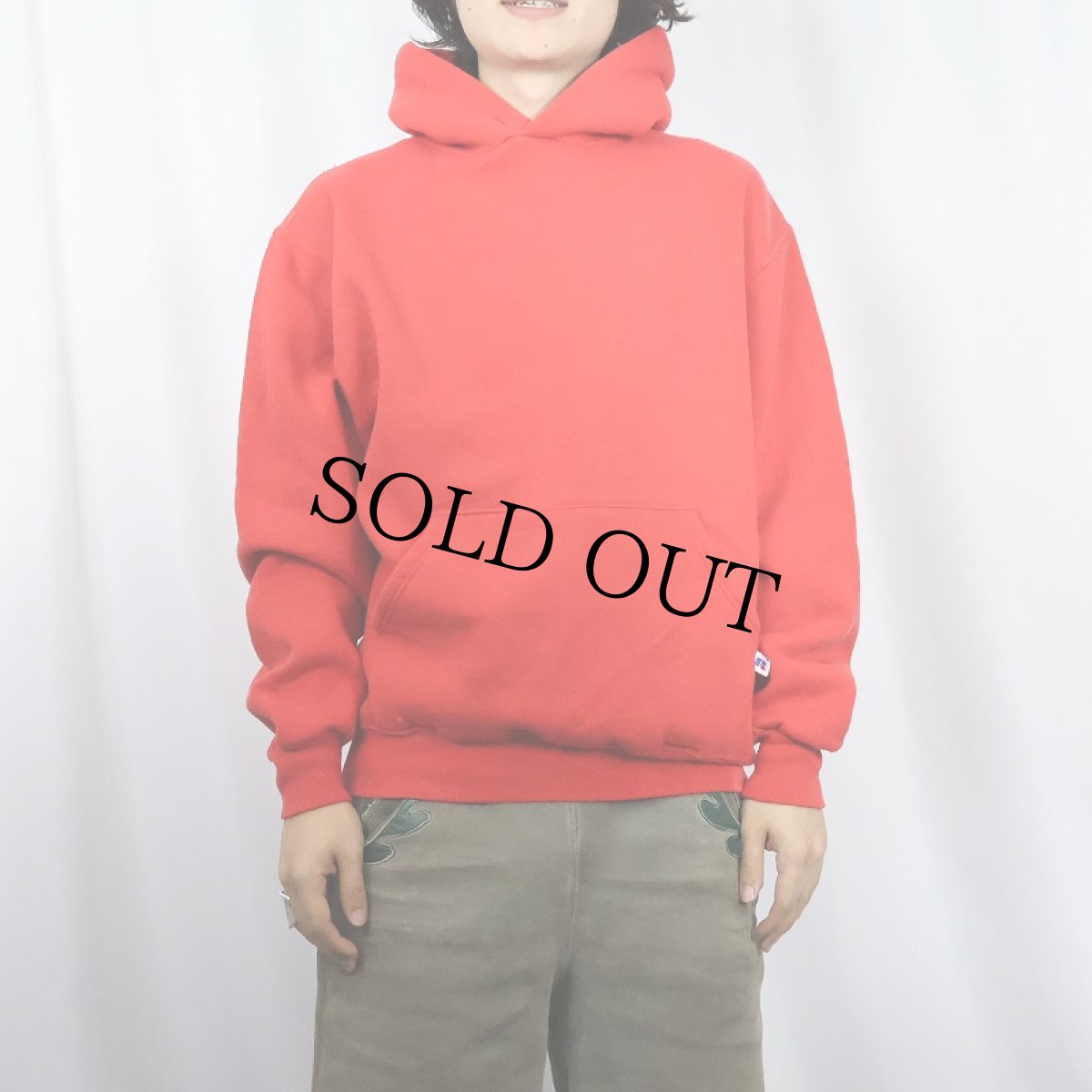 画像2: 90's RUSSELL ATHLETIC USA製 無地スウェットフーディー M (2)