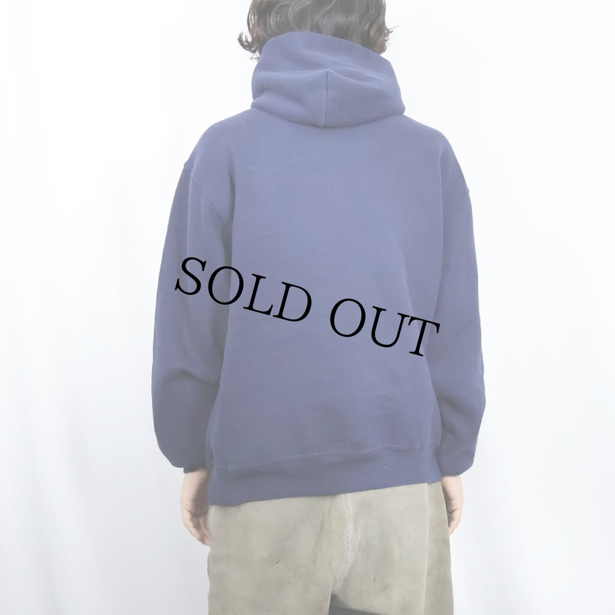 画像3: 90's RUSSELL ATHLETIC USA製 無地スウェットフーディー NAVY L (3)