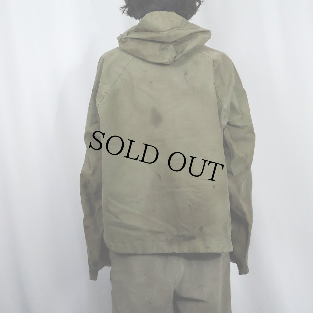 画像3: 40's U.S.NAVY デッキレインパーカー ステンシル入り (3)