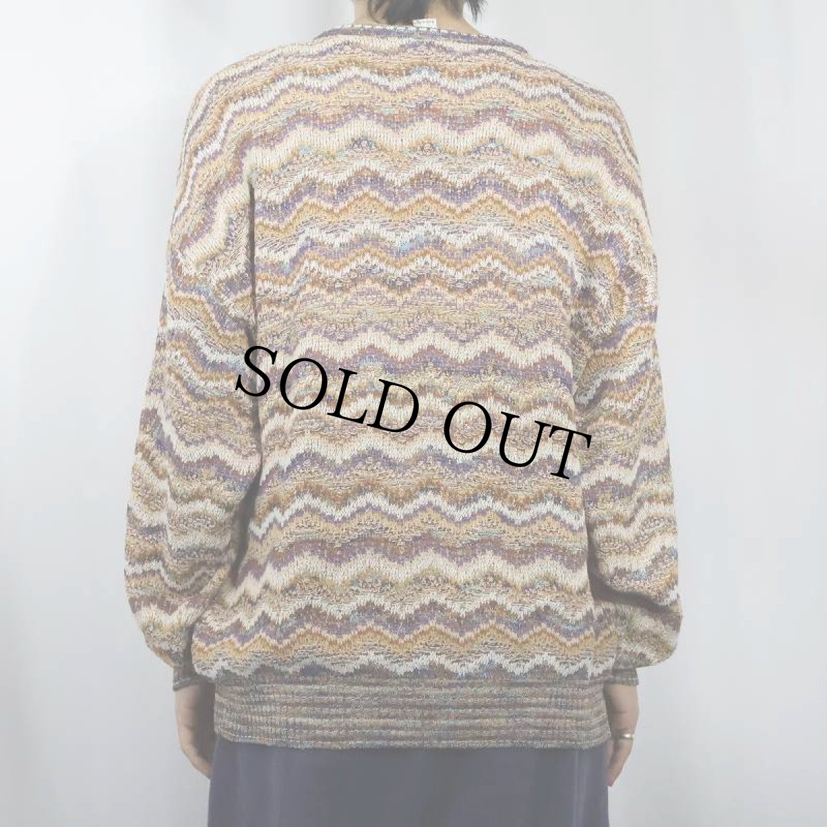 画像7: 80〜90's MONDO DI MARCO ITALY製 マルチボーダー柄 コットンリネン ニットセーター (7)