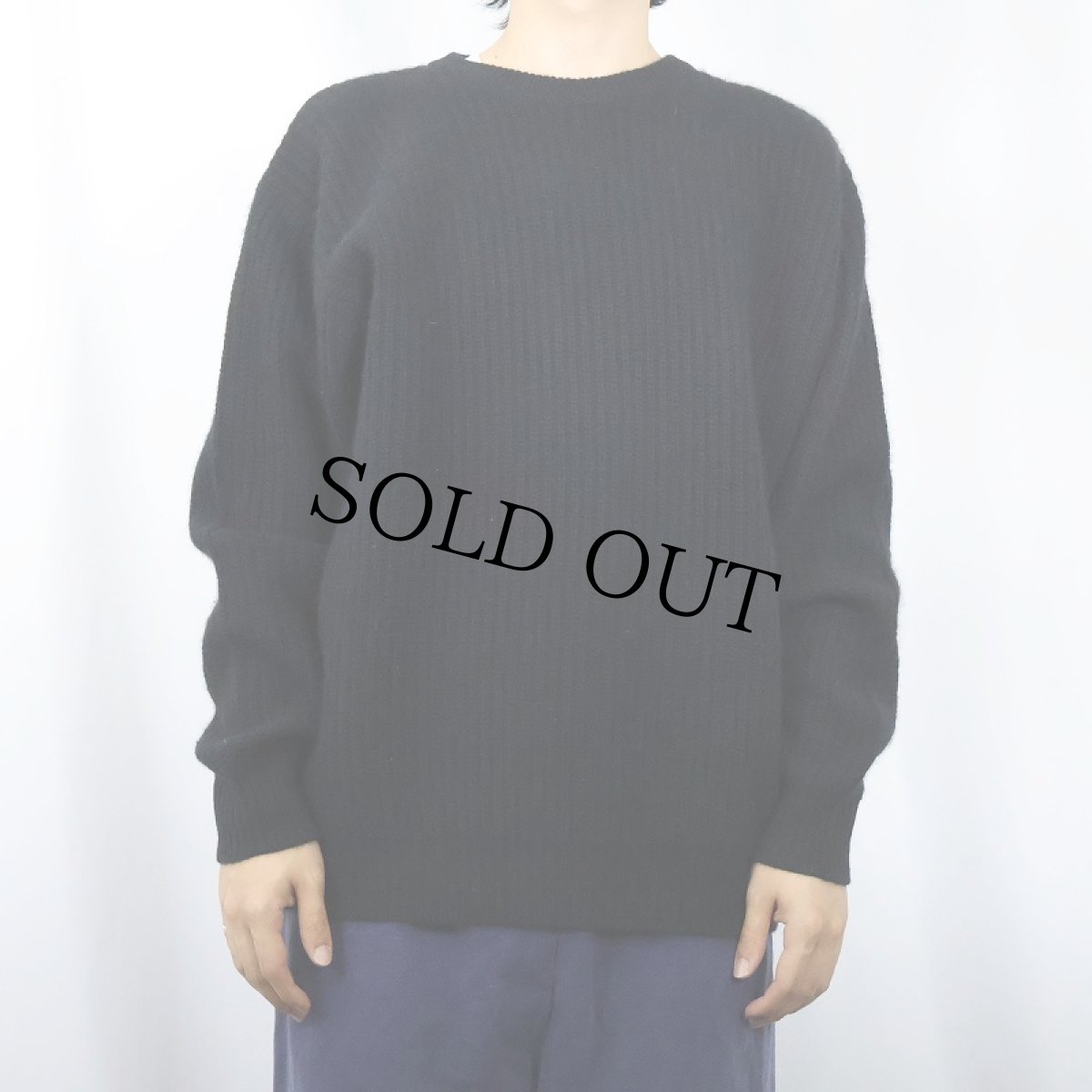 画像6: Neiman Marcus カシミア ニットセーター BLACK L (6)