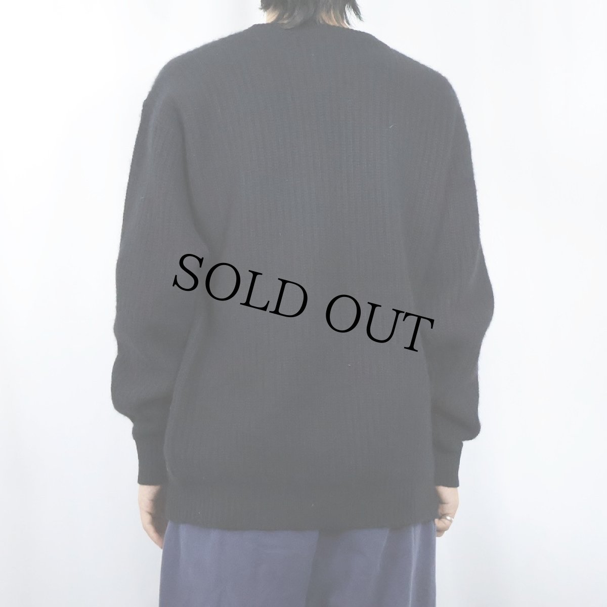 画像7: Neiman Marcus カシミア ニットセーター BLACK L (7)