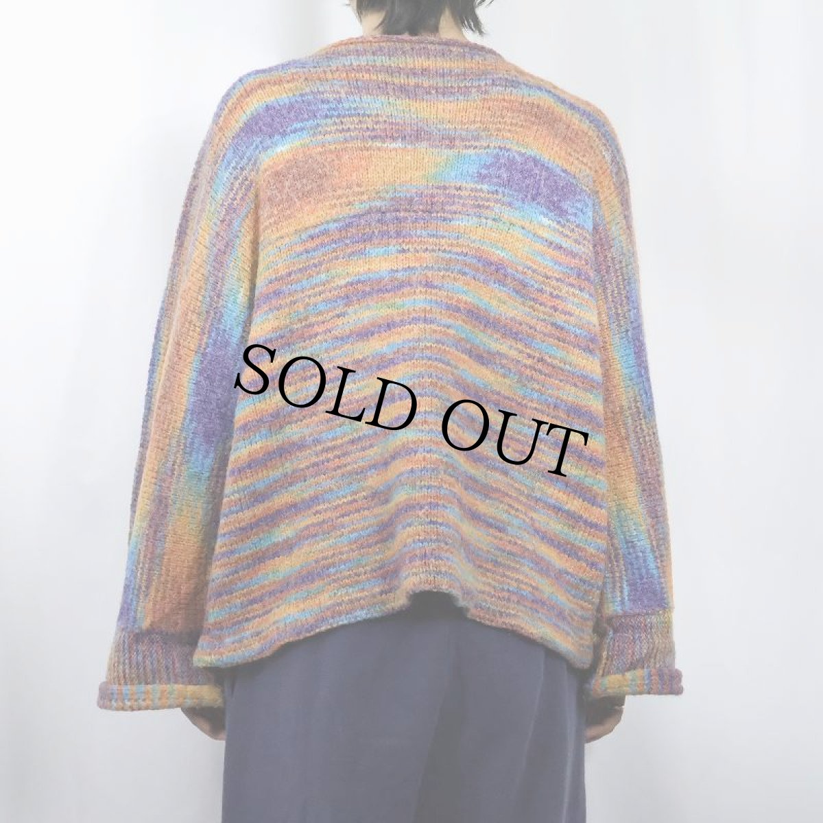 画像3: マルチボーダー柄 シャギーニットセーター (3)