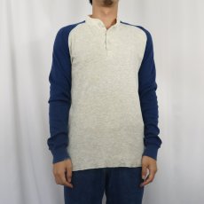 画像2: 80's duofold ヘンリーネック 2PLYラグランカットソー M (2)