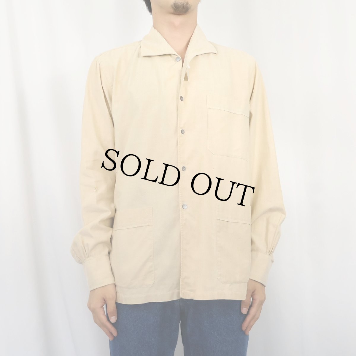 画像2: 〜60's EURO コットンワークシャツ (2)