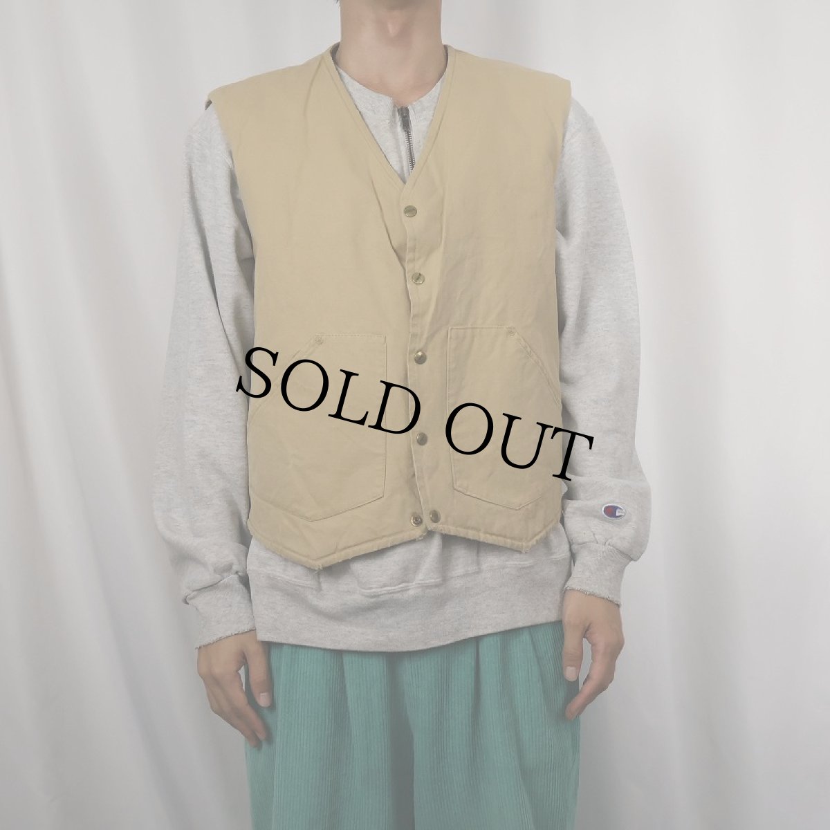 画像2: 80's CAMP7 中綿入り コットンベスト (2)