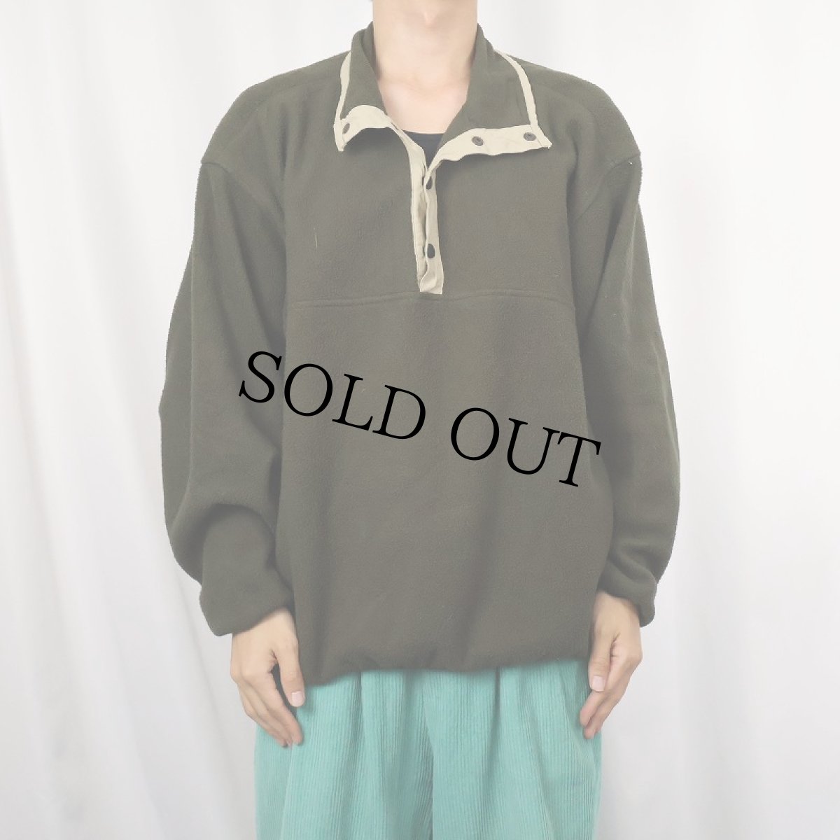 画像2: 90's ORVIS USA製 ハーフスナップ フリースジャケット XL (2)