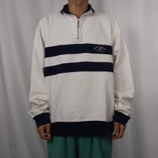 画像2: 90's Ralpha Lauren POLO SPORT ロゴ刺繍 ハーフジップ ハイネックスウェット XL (2)