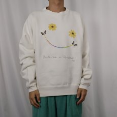 画像2: 90's MAZE USA製 "Smali me a Rainbow!" スマイルプリントスウェット L (2)