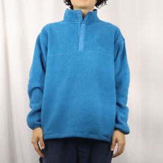 画像2: 80's L.L.Bean USA製 筆記体ロゴ刺繍 ハーフスナップフリースジャケット L (2)