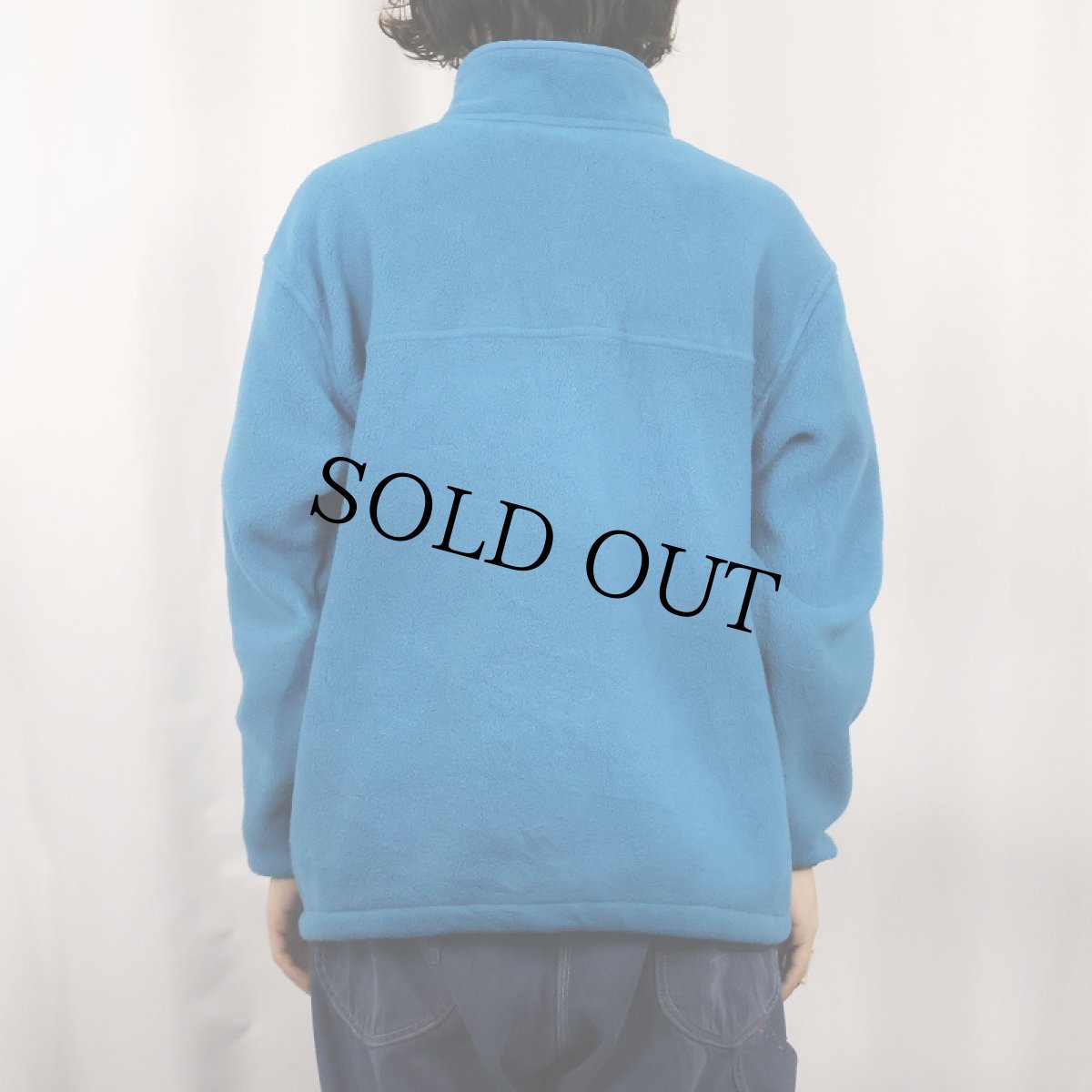 画像3: 80's L.L.Bean USA製 筆記体ロゴ刺繍 ハーフスナップフリースジャケット L (3)