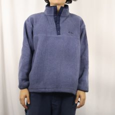 画像2: 80's L.L.Bean 筆記体ロゴ刺繍 ハーフスナップフリースジャケット (2)