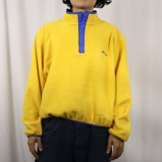 画像2: 80's L.L.Bean USA製 筆記体ロゴ刺繍 ハーフスナップフリースジャケット L (2)