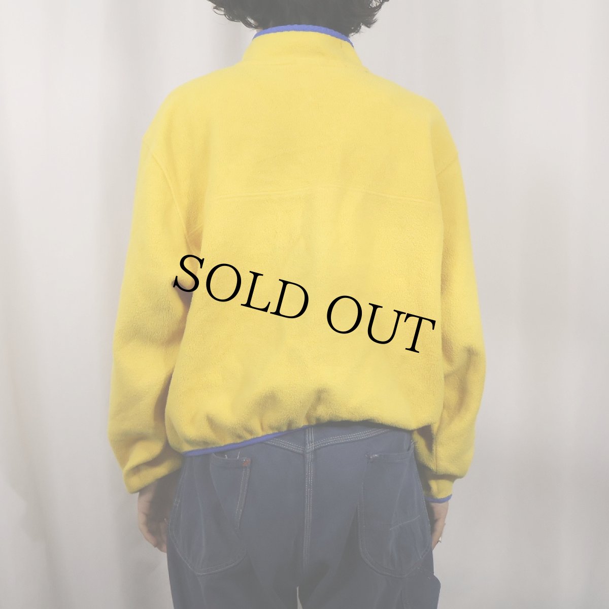 画像3: 80's L.L.Bean USA製 筆記体ロゴ刺繍 ハーフスナップフリースジャケット L (3)