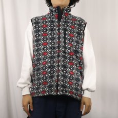 画像2: 80's L.L.Bean USA製 雪柄 フリースベスト M (2)