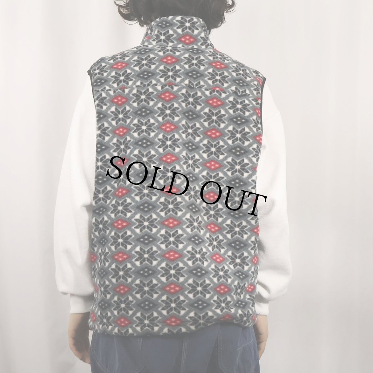 画像3: 80's L.L.Bean USA製 雪柄 フリースベスト M (3)