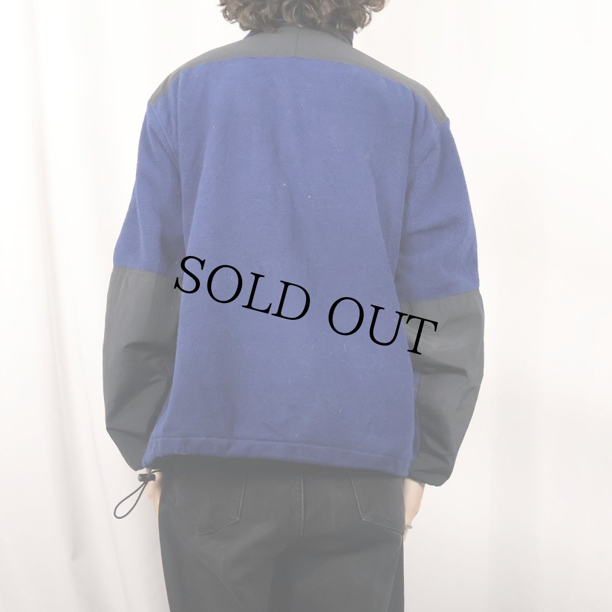 画像3: 90's L.L.Bean ナイロン切り替え フリースジャケット NAVY (3)