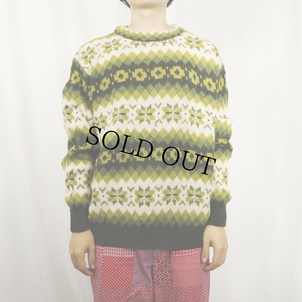 画像3: UNITED COLORS OF BENETTON ITALY製 フェアアイル柄 ウールニットセーター (3)