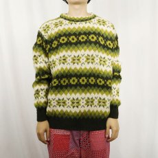 画像2: UNITED COLORS OF BENETTON ITALY製 フェアアイル柄 ウールニットセーター (2)