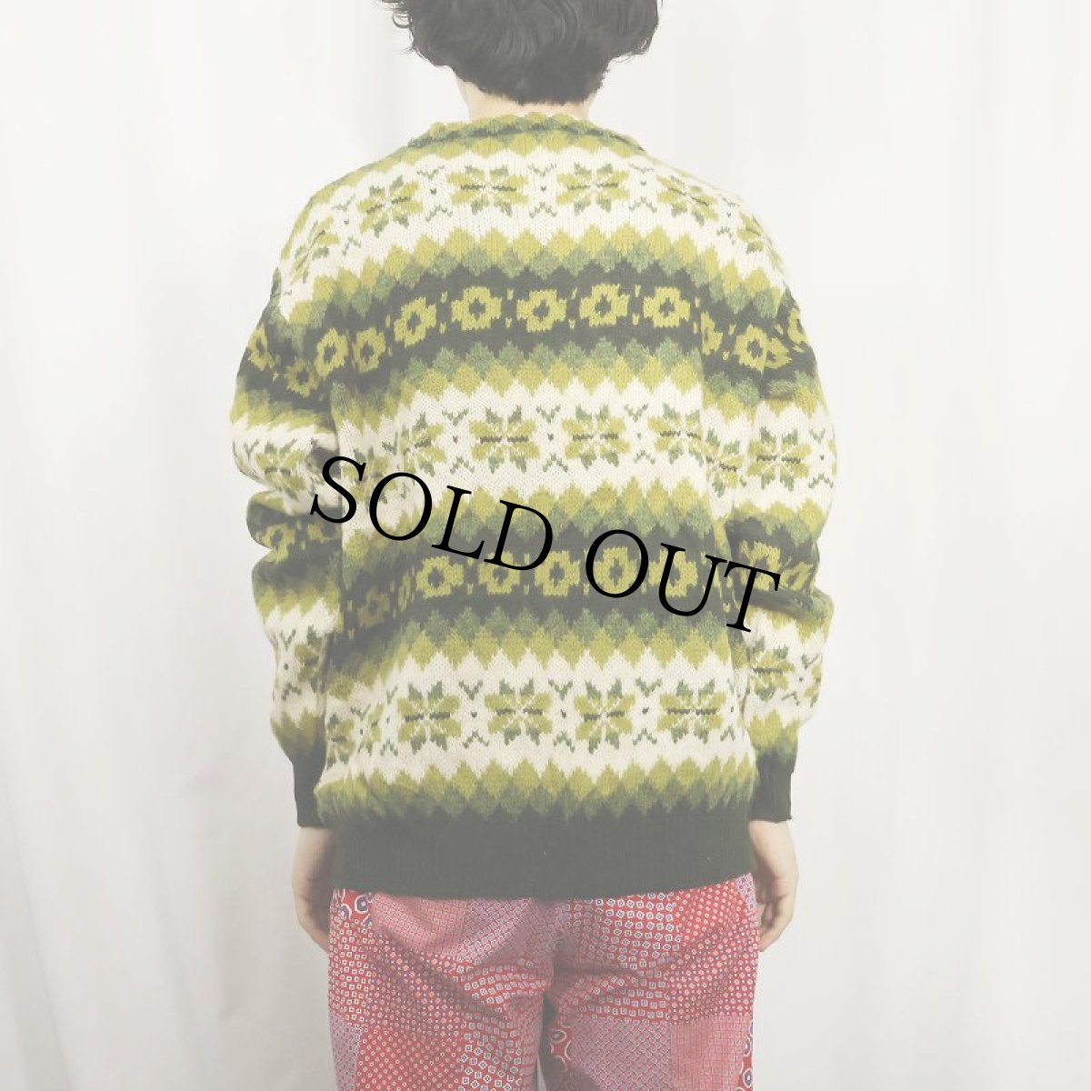 画像4: UNITED COLORS OF BENETTON ITALY製 フェアアイル柄 ウールニットセーター (4)