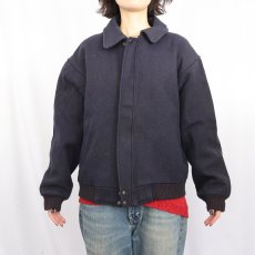 画像2: 80's Eddie Bauer CANADA製 エルボーパッチ付き メルトンウールジャケット NAVY (2)