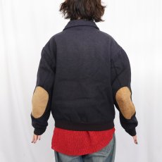 画像3: 80's Eddie Bauer CANADA製 エルボーパッチ付き メルトンウールジャケット NAVY (3)
