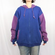 画像2: 90's Eddie Bauer 中綿入り 2トーンスウェットジップパーカー XL (2)