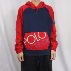 画像2: 80〜90's POLO Ralph Lauren "POLO HI TECH" ポリエステル切り替え スウェットフーディー M (2)