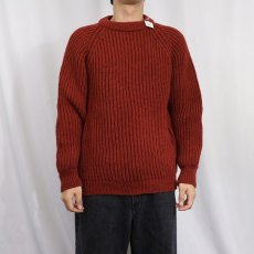 画像2: 90's LANDS' END ENGLAND製 リブ編み ウールニットセーター M (2)