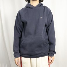 画像2: 90's EURO FRUIT OF THE LOOM ロゴプリントスウェットフーディー NAVY M (2)